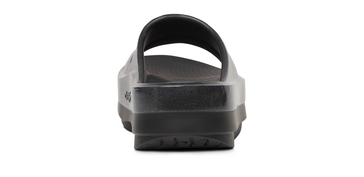 Women's OOmega OOahh Stacked Sandal - Black Sparkle