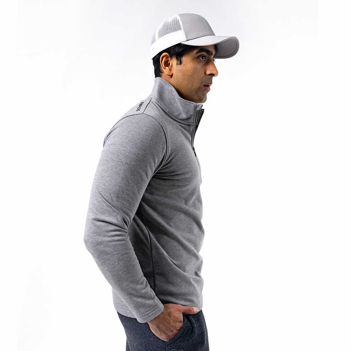 Men's cOOl down ¼ Zip - Gray Heather